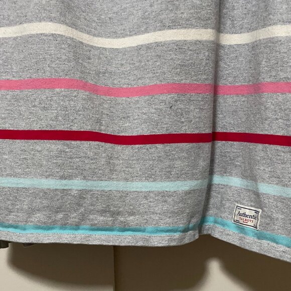 Talbots plus long sleeve gray tunic w/multi color stripes, size 2X - Picture 6 of 9